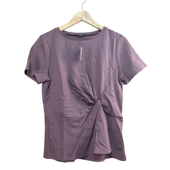 Express Mauve Short Sleeve Twist Front Top M - Picture 1 of 6